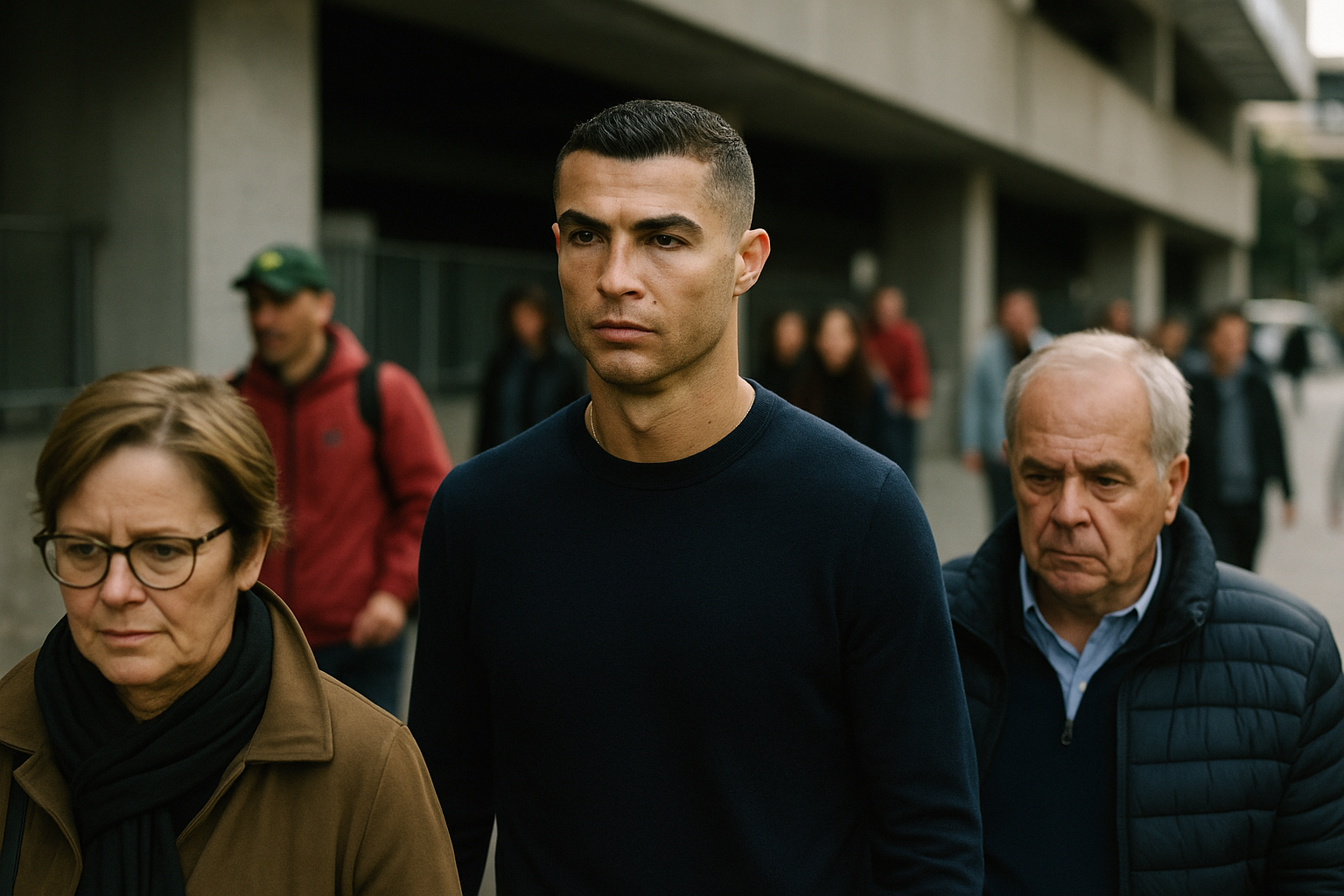 Cristiano Ronaldo mengenakan seragam Timnas Portugal di lapangan sepak bola
